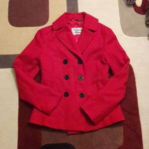 Guess red wool peacoat
